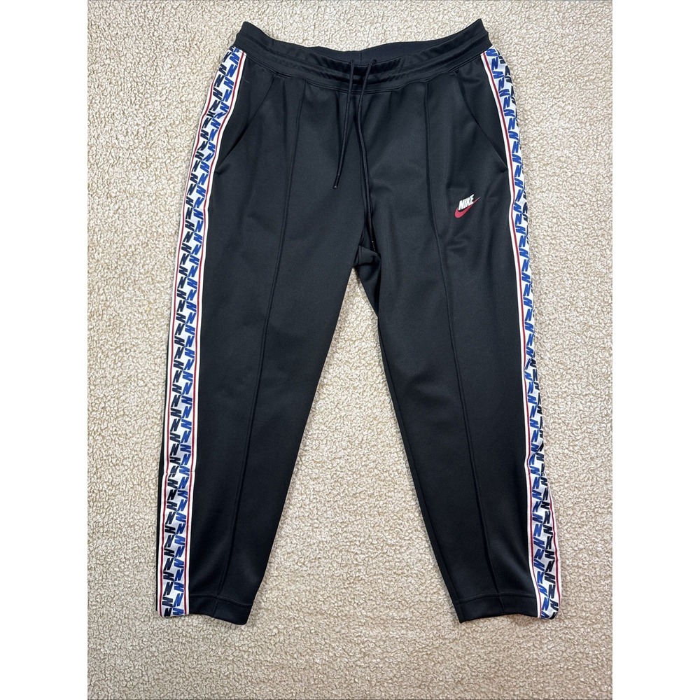 Nike Obsidian Black Taped Poly Sportswear Mens XL Casual Pants AJ2297